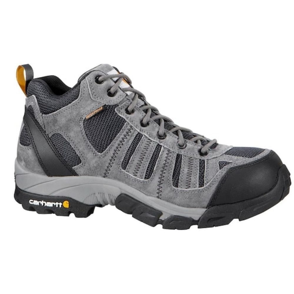 CARHARTT Grey Split Leather Blue Nylon Waterproof Soft Toe 4 in. Lightweight 12